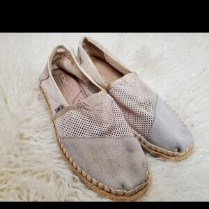 TOMS Womens Shoes Slip-On Size 7 Natural Mesh Classic Suede